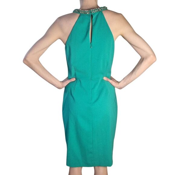 Laundry by Shelli Segal Beaded Green Cocktail Dress - Size 6 - Picture 2 of 9